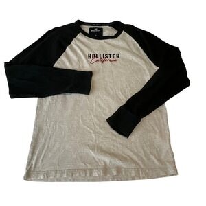 Hollister California Mens Raglan‎ Long Sleeve Crew Neck T-Shirt